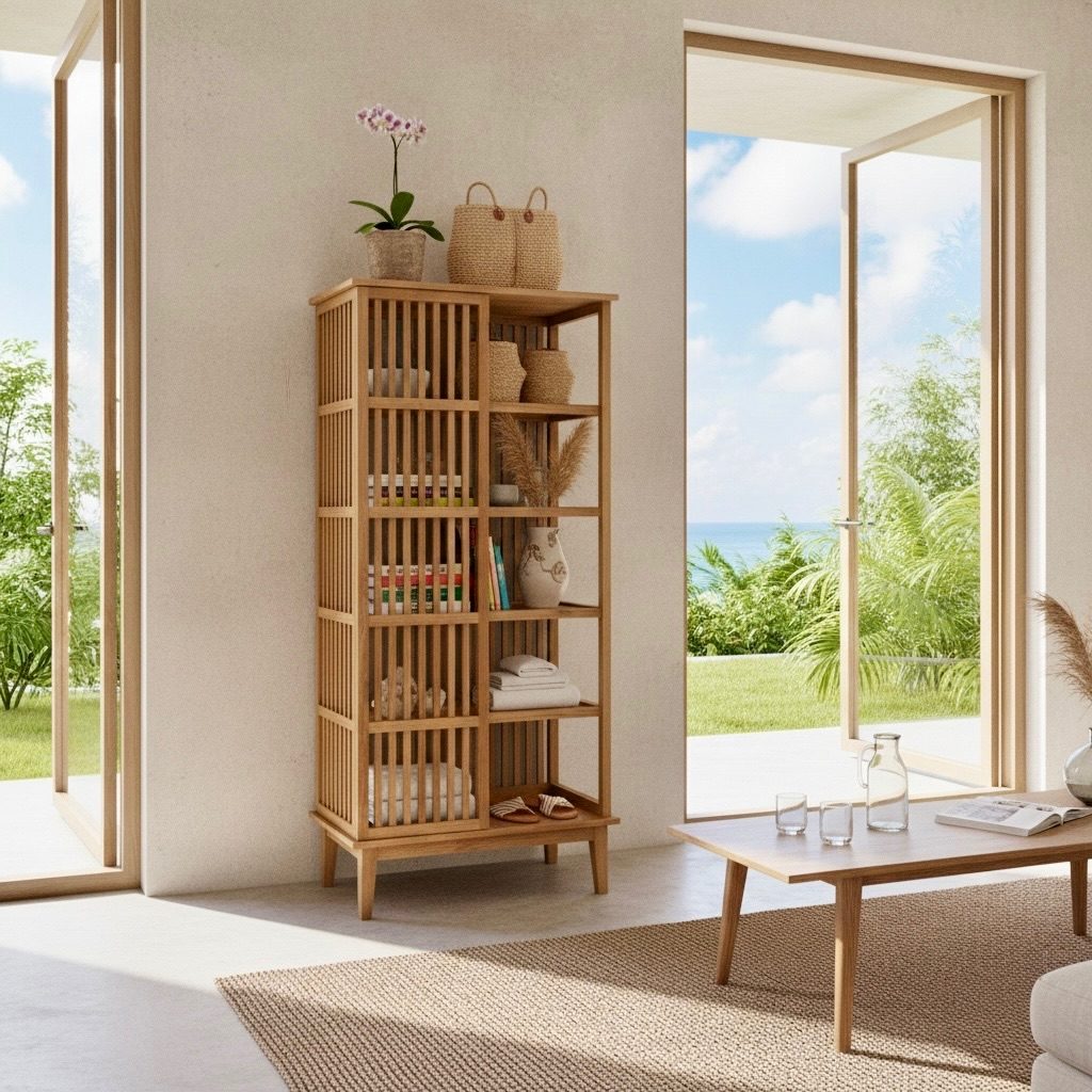 Bibliothèque en teck 12 – Décors & Bois Guadeloupe