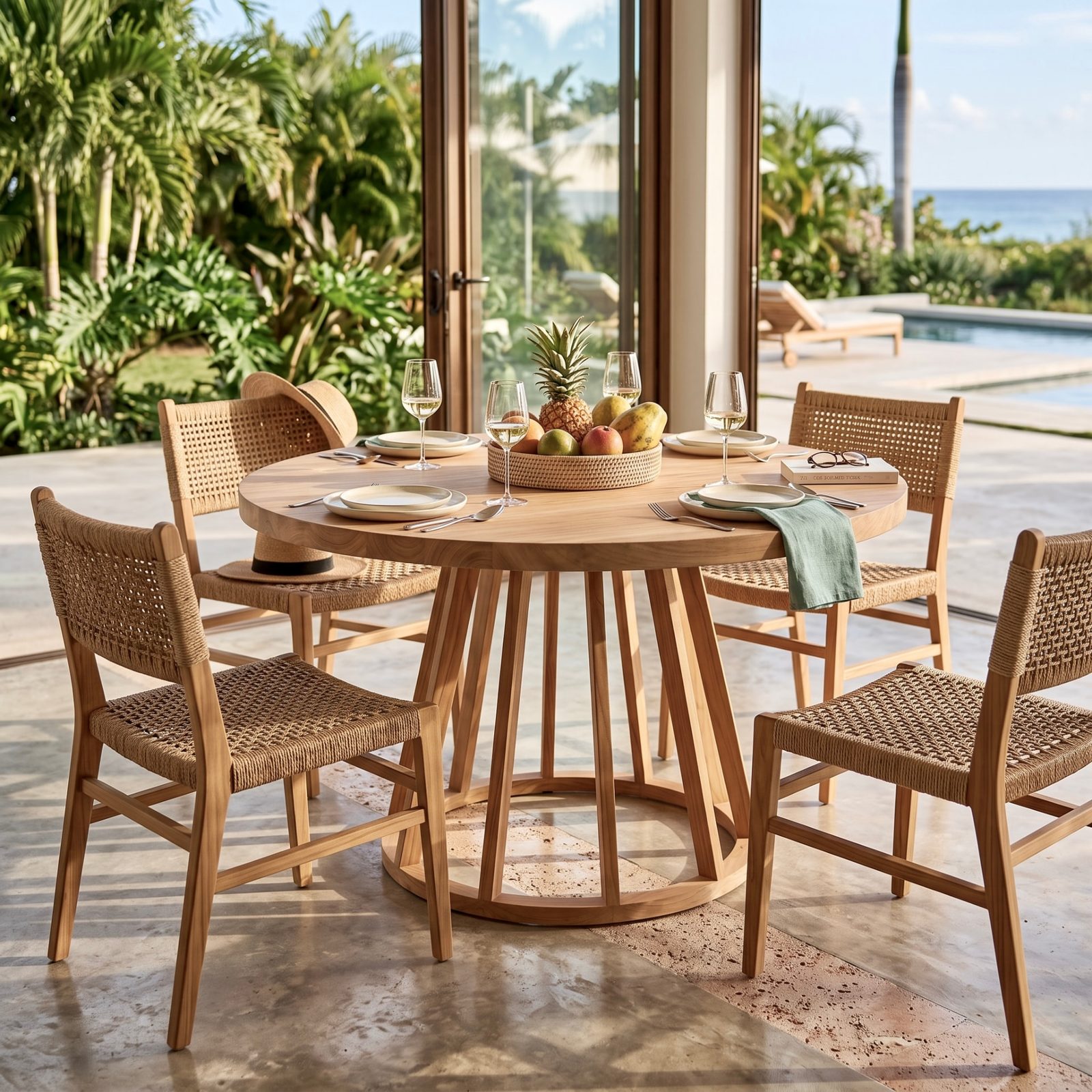 Table de salle à manger en teck 26 – Décors & Bois Guadeloupe