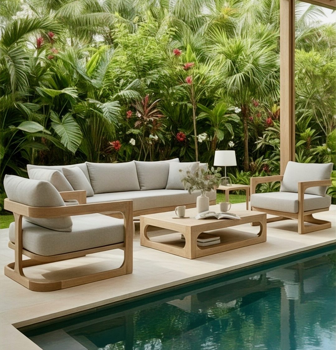 Salon d'extérieur en teck 6 – Décors & Bois Guadeloupe