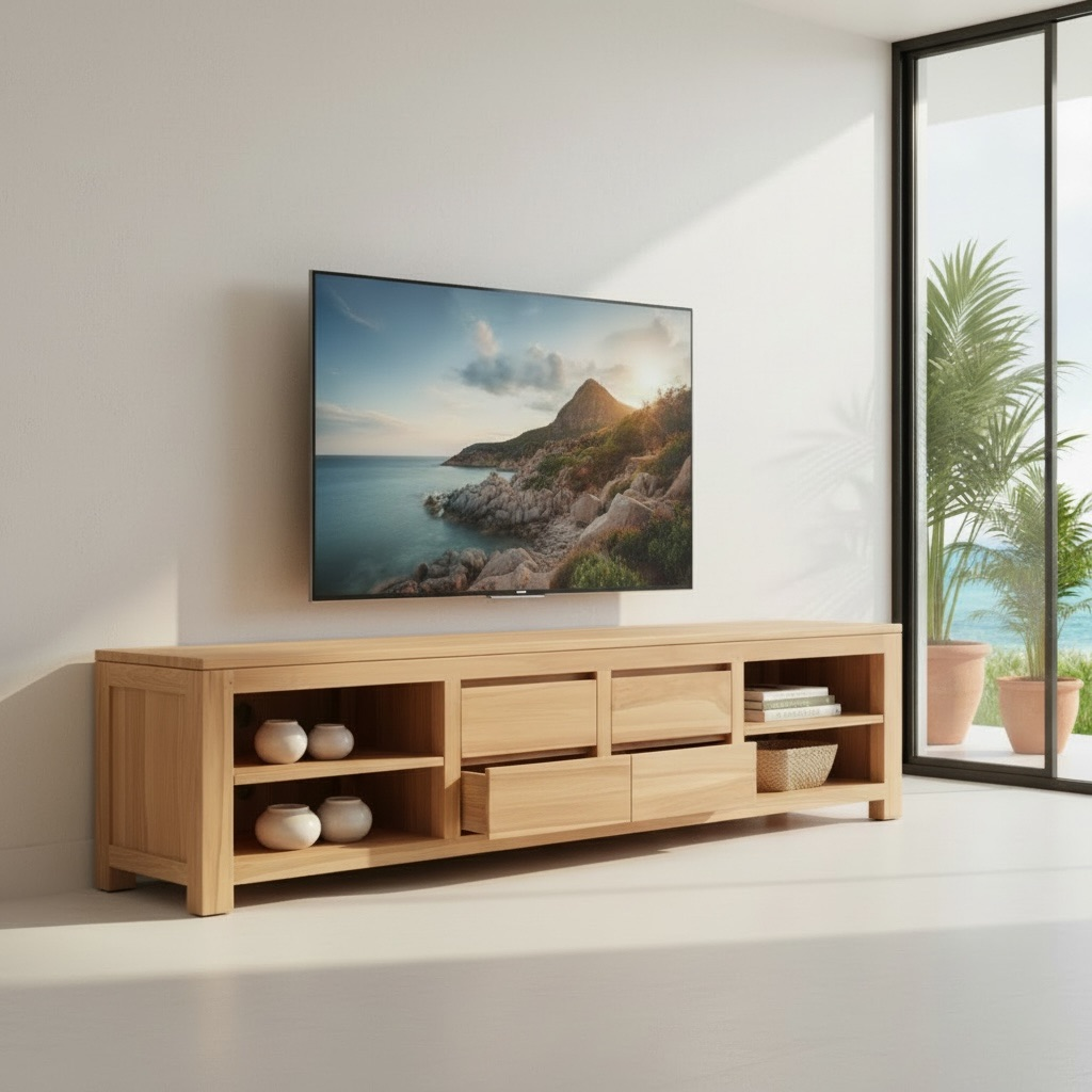 Meuble TV en teck 7 – Décors & Bois Guadeloupe