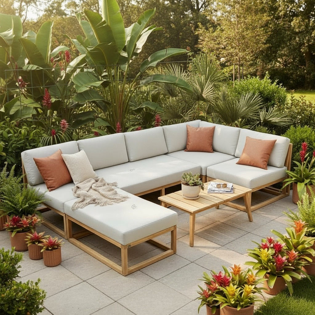 Salon d'extérieur en teck 7 – Décors & Bois Guadeloupe