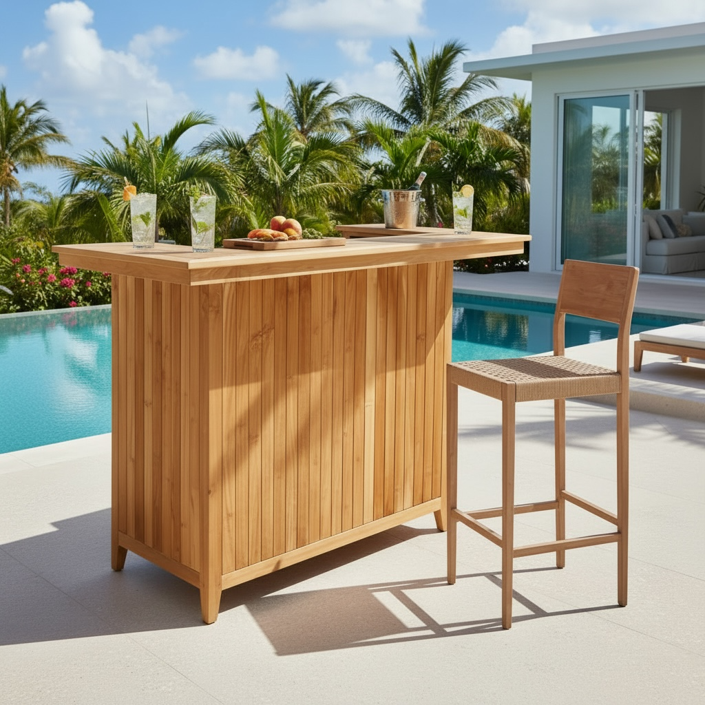 Bar en teck 3 – Décors & Bois Guadeloupe