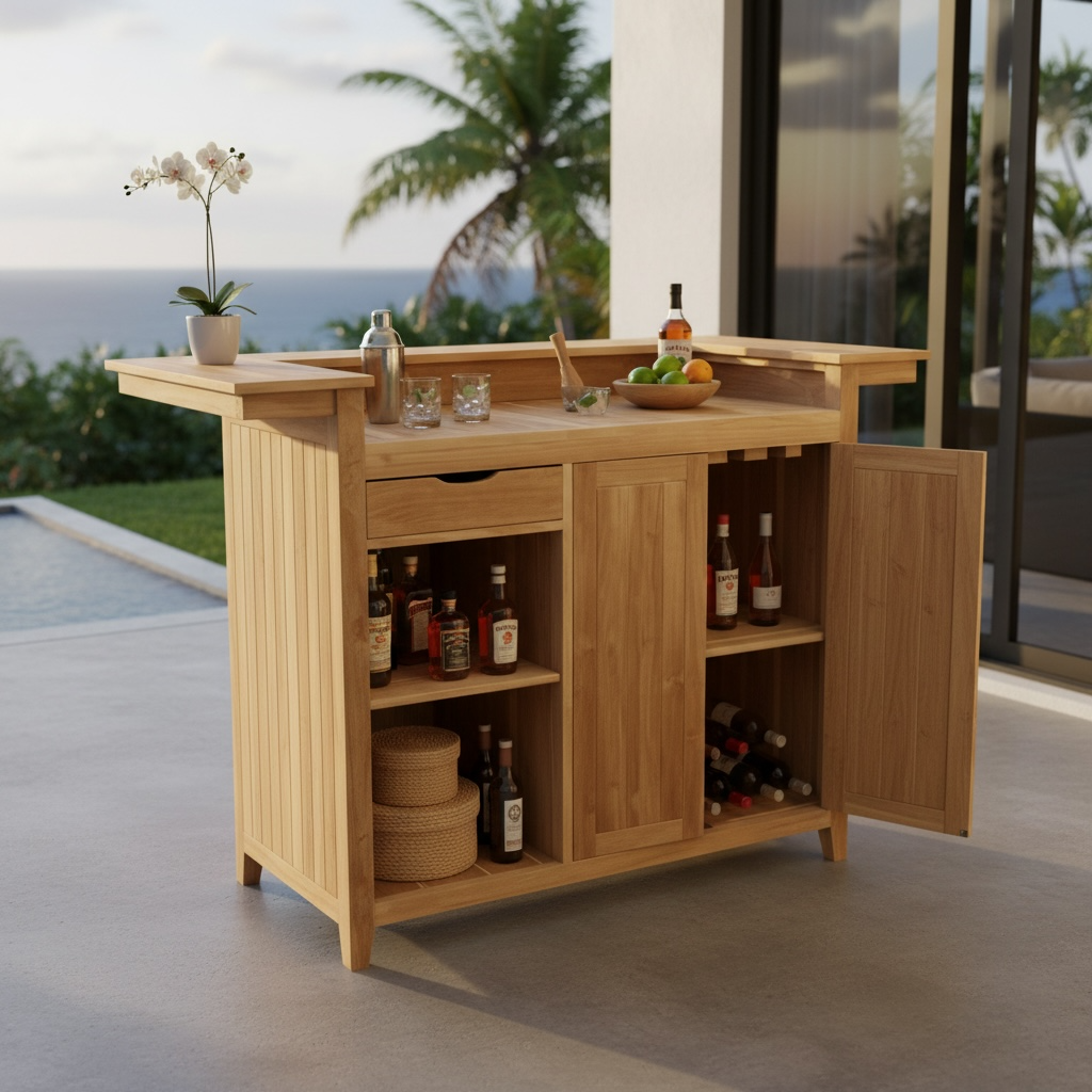 Bar en teck 2 – Décors & Bois Guadeloupe