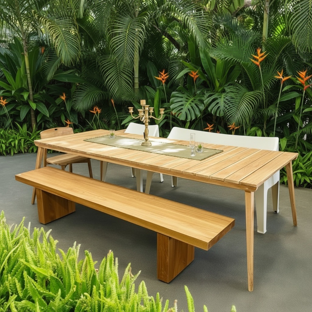 Table de salle à manger en teck 16 – Décors & Bois Guadeloupe