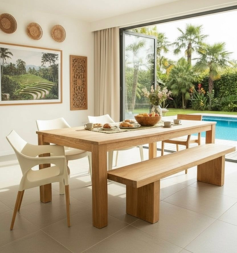 Table de salle à manger en teck 21 – Décors & Bois Guadeloupe