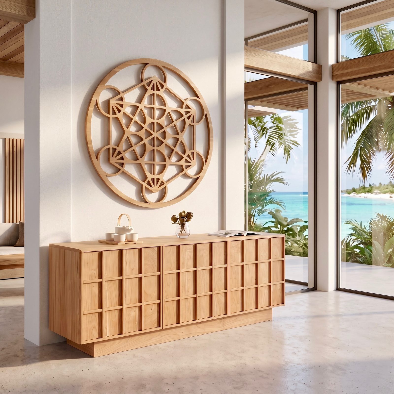 Décoration murale en teck 1 – Décors & Bois Guadeloupe
