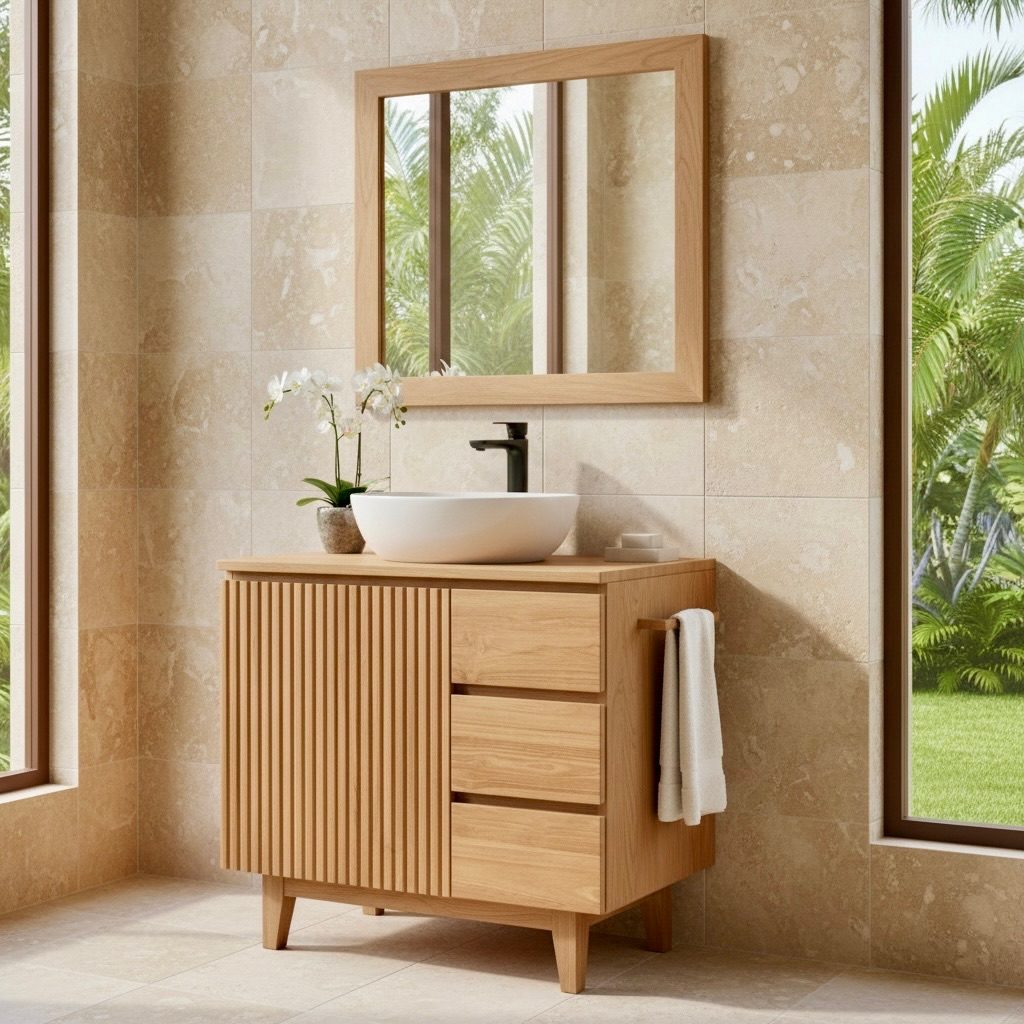 Meuble de salle de bain en teck 6 – Décors & Bois Guadeloupe