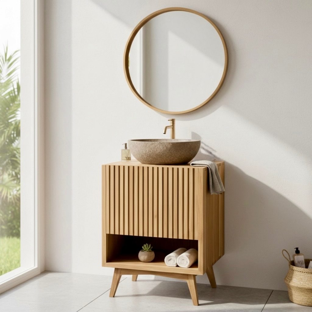 Meuble de salle de bain en teck 8 – Décors & Bois Guadeloupe