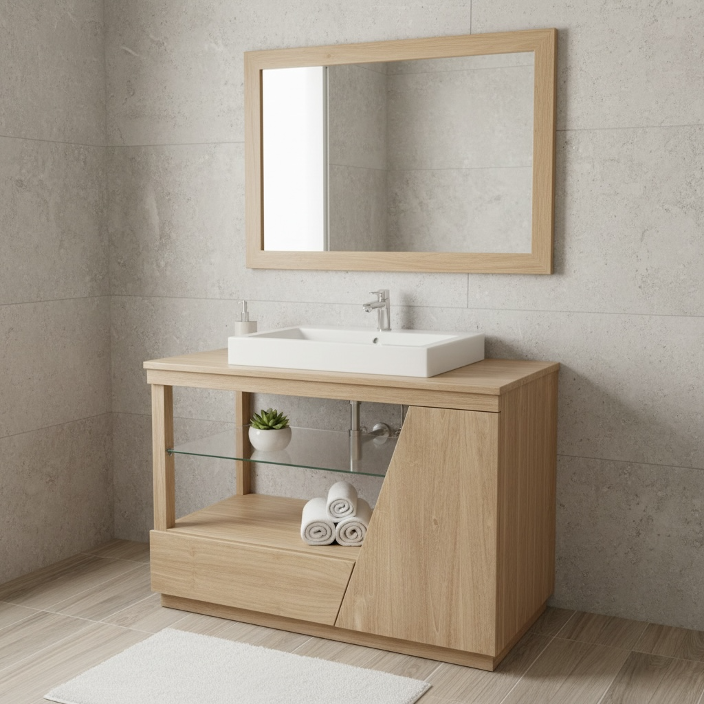 Meuble de salle de bain en teck 34 – Décors & Bois Guadeloupe