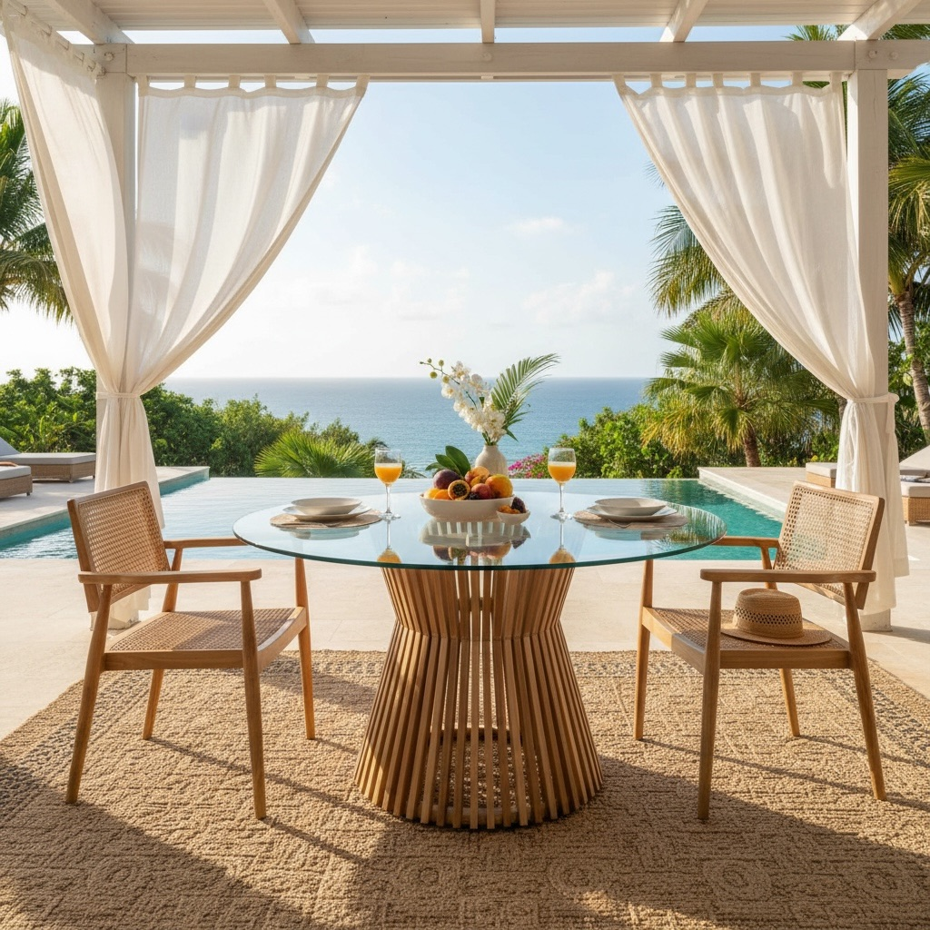 Table de salle à manger en teck 12 – Décors & Bois Guadeloupe