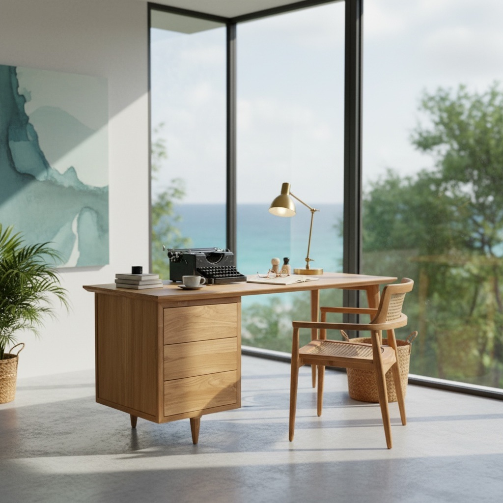 Bureau en teck 8 – Décors & Bois Guadeloupe