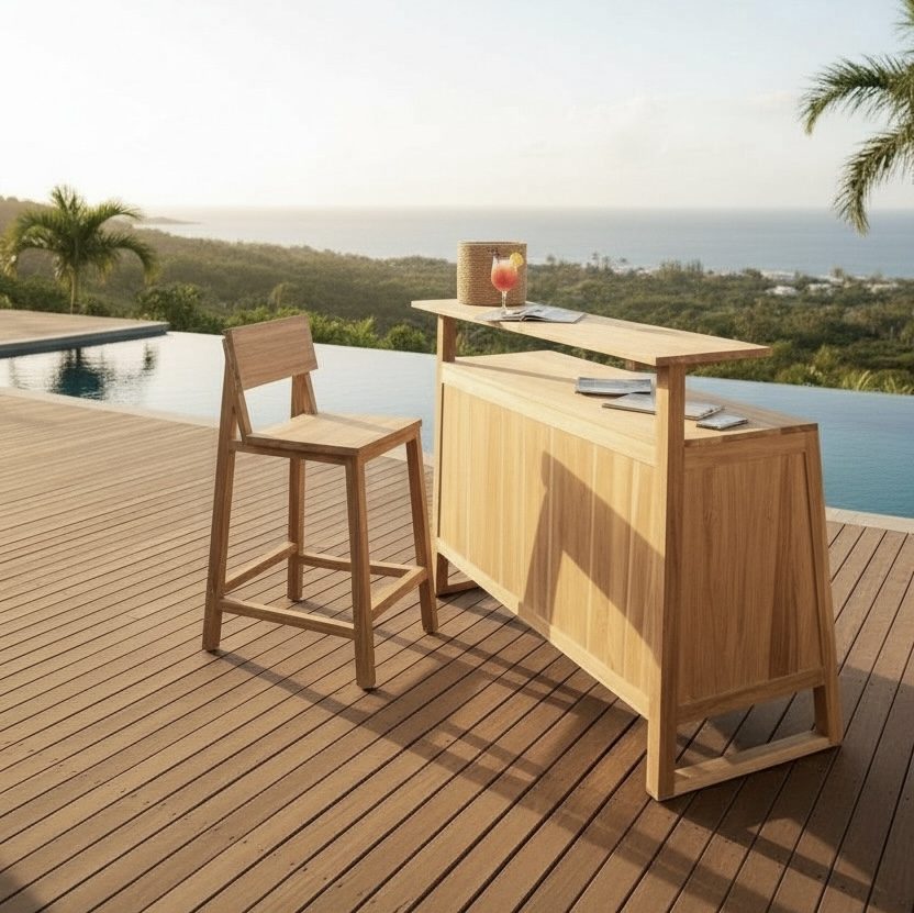 Bar en teck 1 – Décors & Bois Guadeloupe