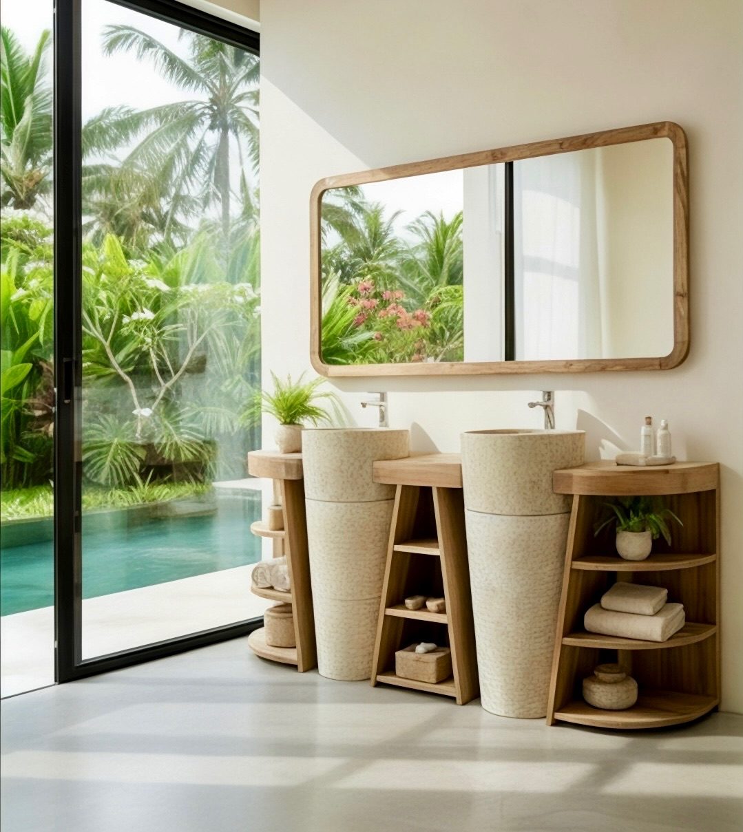 Meuble de salle de bain en teck 20 – Décors & Bois Guadeloupe