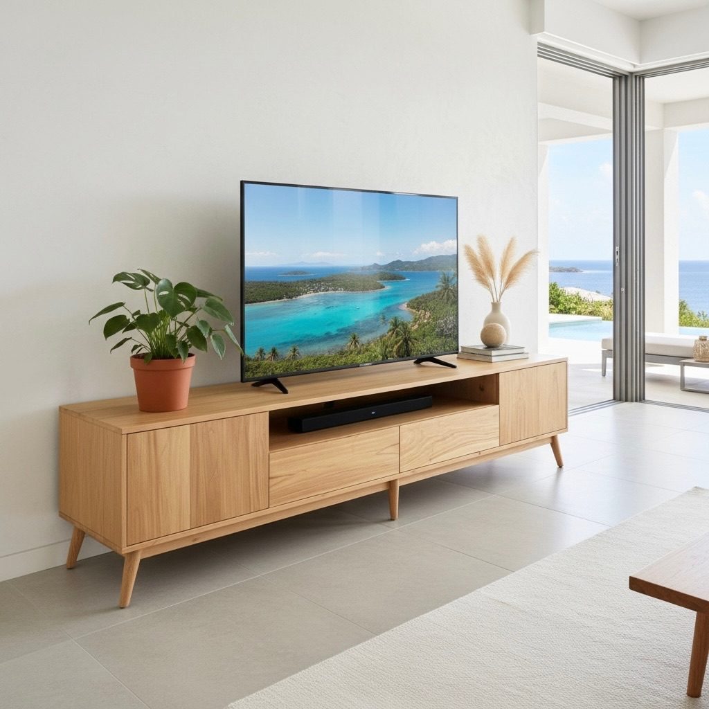 Meuble TV en teck 3 – Décors & Bois Guadeloupe