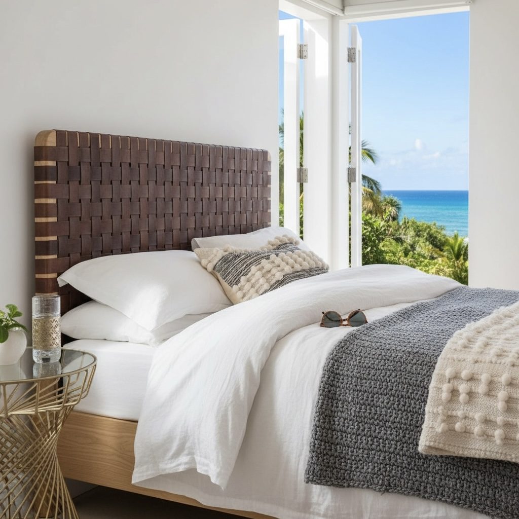 Tête de lit en teck 1 – Décors & Bois Guadeloupe