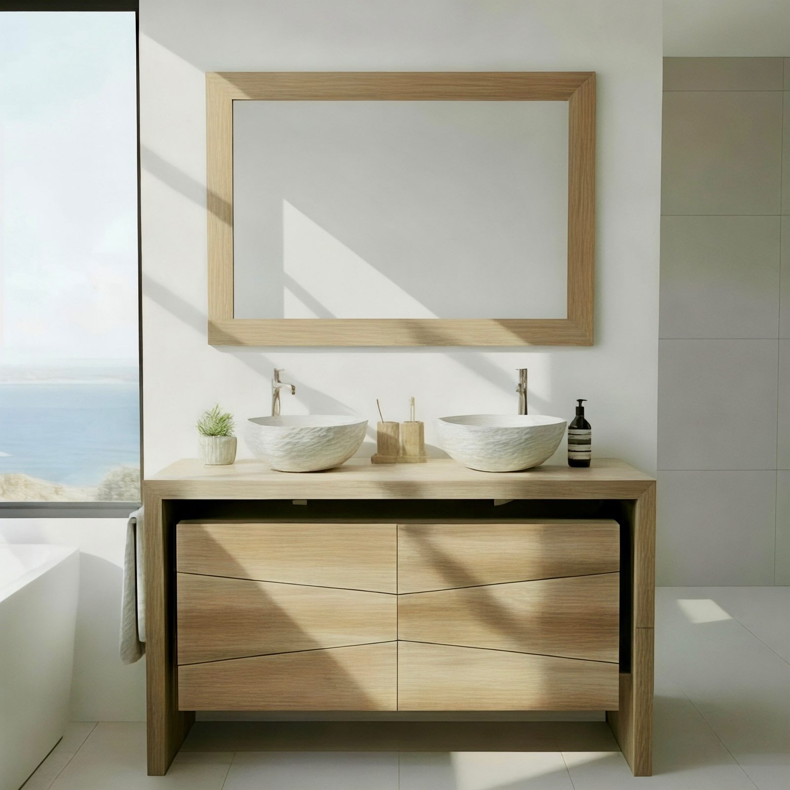 Meuble de salle de bain en teck 19 – Décors & Bois Guadeloupe