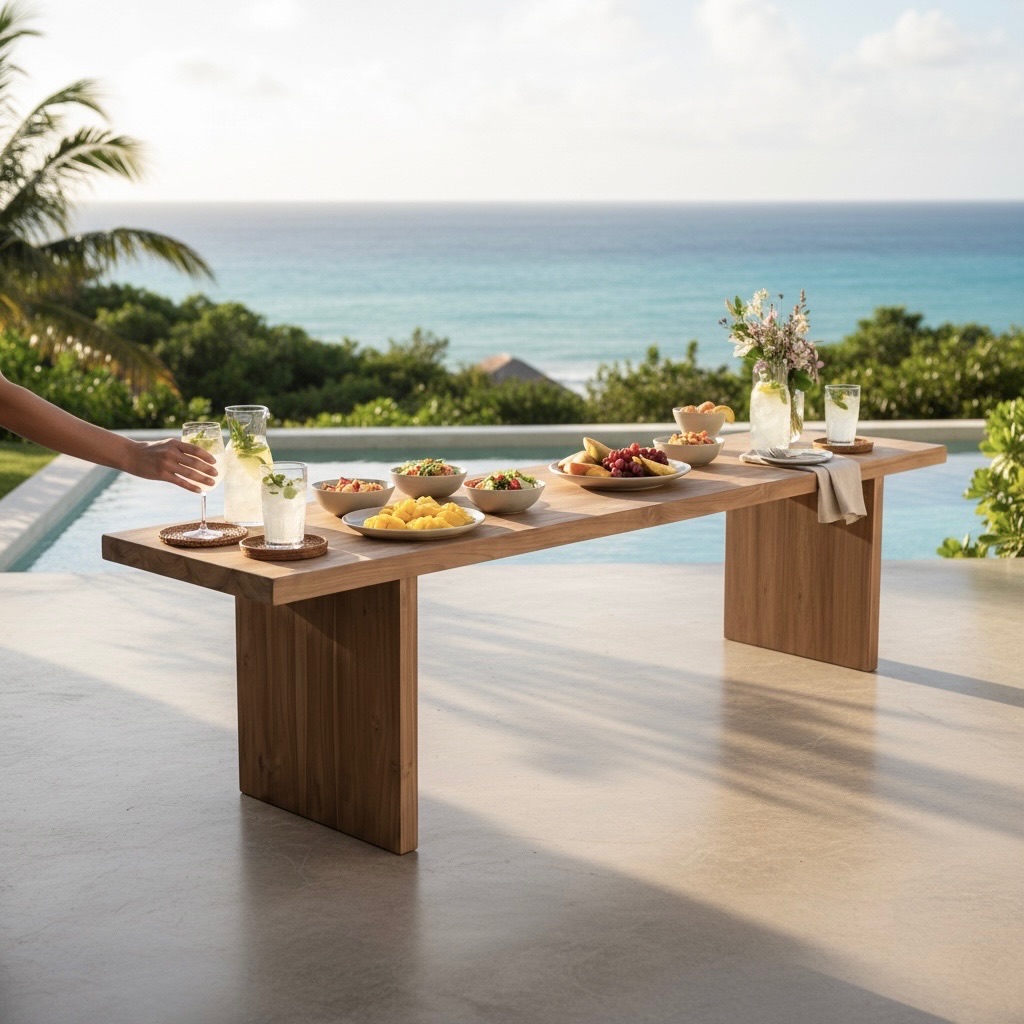 Banc en teck d'exception 16 – mobilier d'extérieur Décors & Bois Guadeloupe