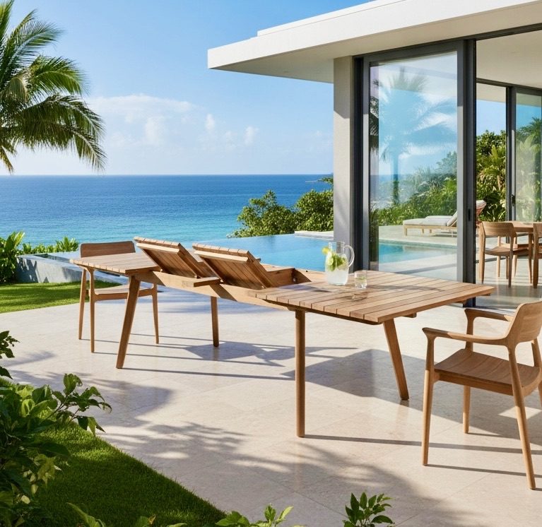 Table de salle à manger en teck 28 – Décors & Bois Guadeloupe
