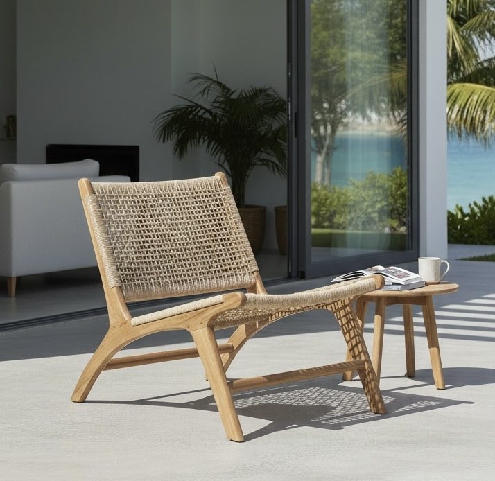 Fauteuil lounge en teck 1 – Décors & Bois Guadeloupe