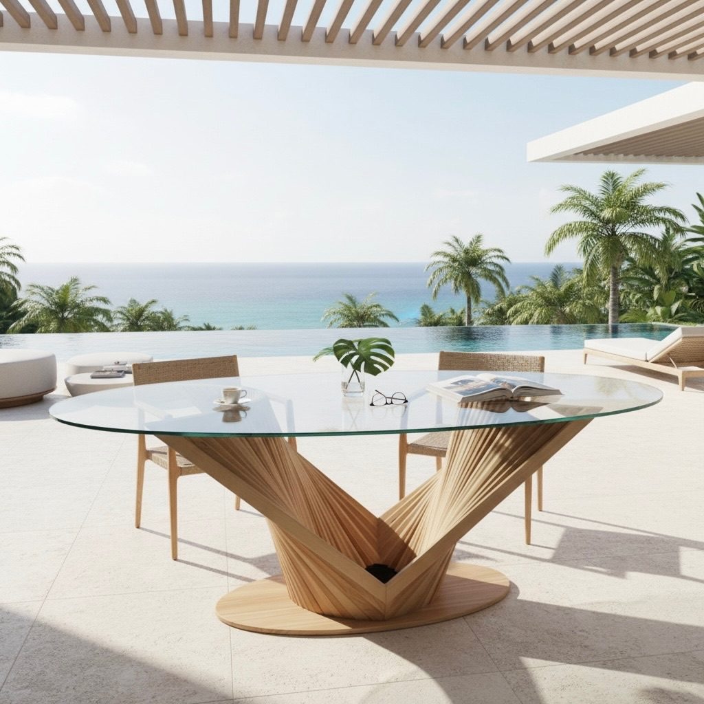 Table de salle à manger en teck 3 – Décors & Bois Guadeloupe