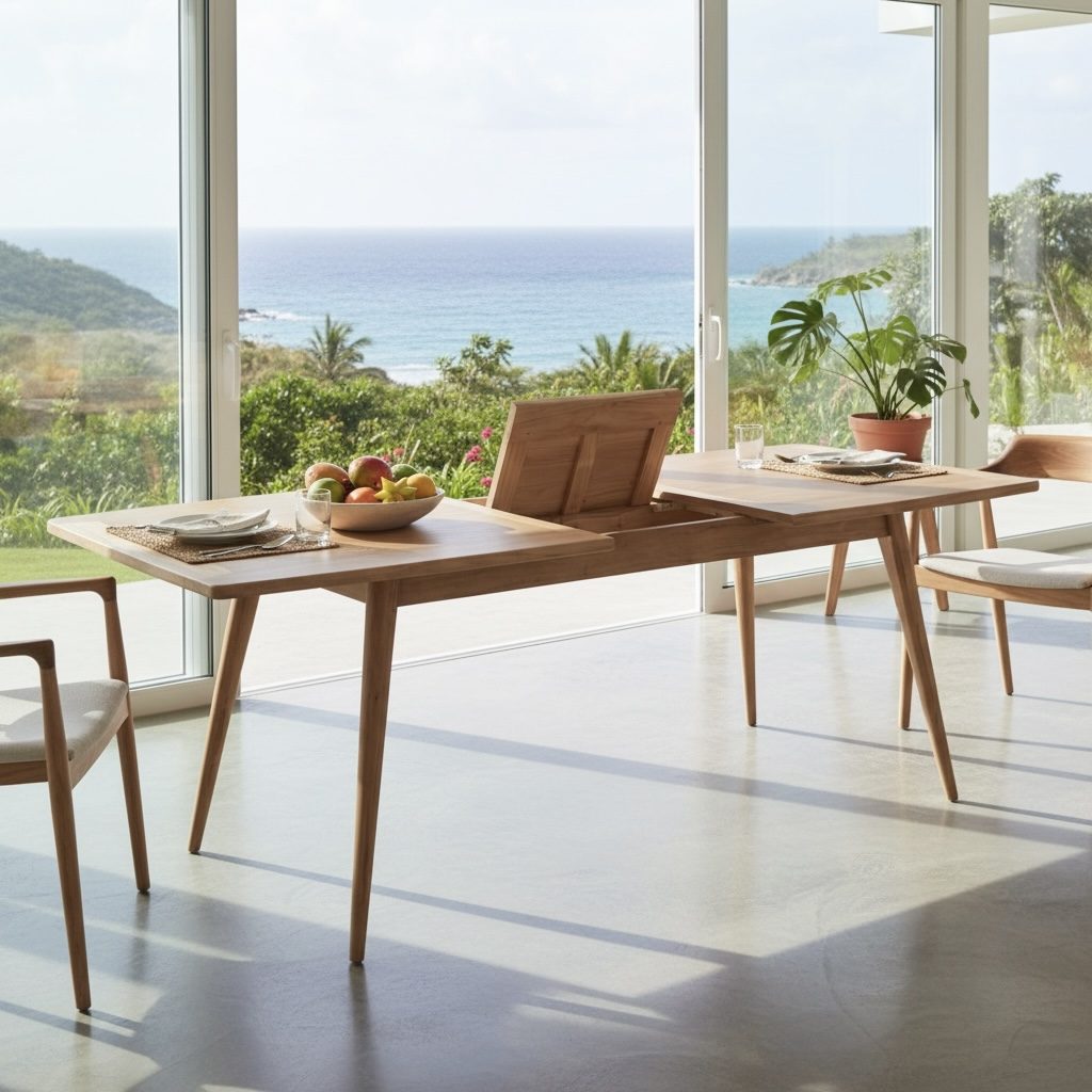 Table de salle à manger en teck 1 – Décors & Bois Guadeloupe