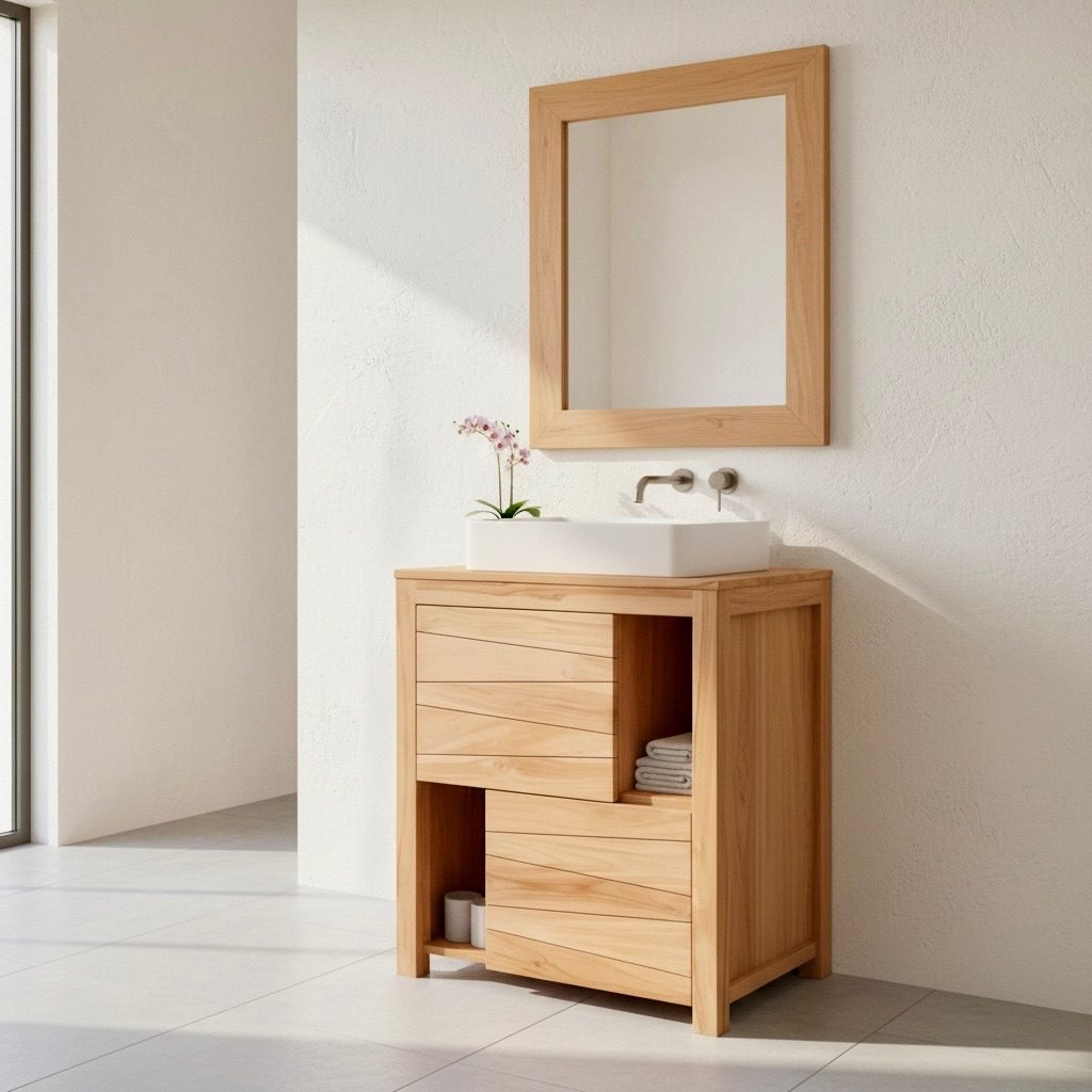 Meuble de salle de bain en teck 9 – Décors & Bois Guadeloupe