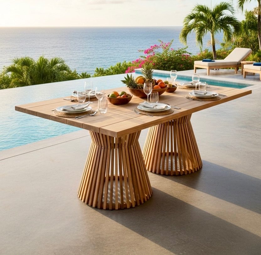 Table de salle à manger en teck 13 – Décors & Bois Guadeloupe