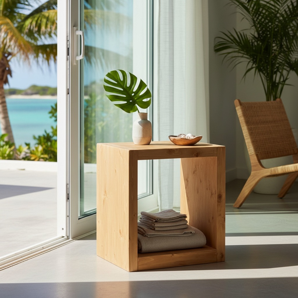 Cube d'appoint en teck 3 – Décors & Bois Guadeloupe