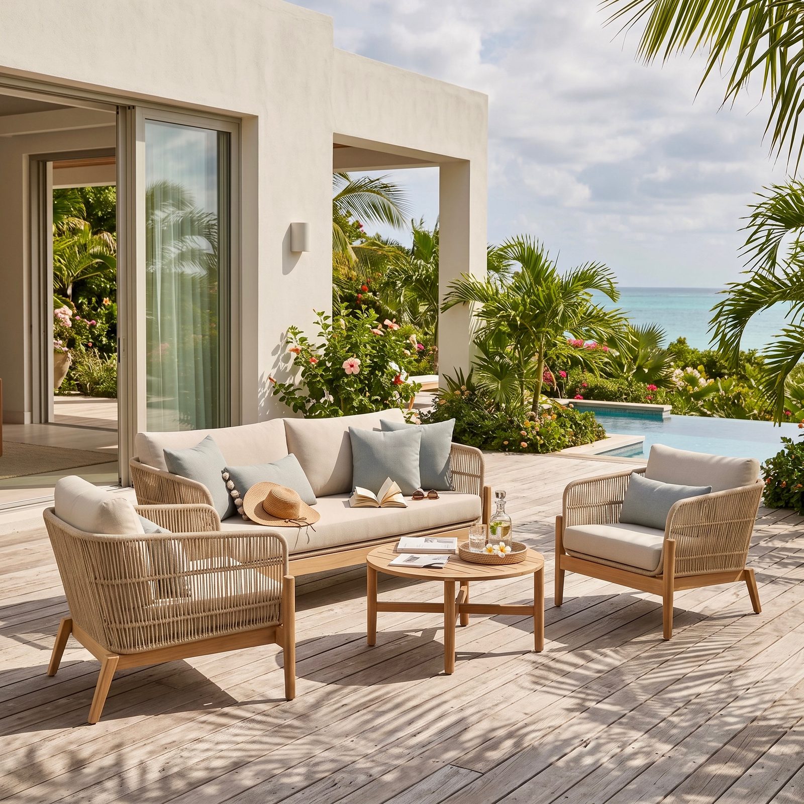 Salon d'extérieur en teck 12 – Décors & Bois Guadeloupe