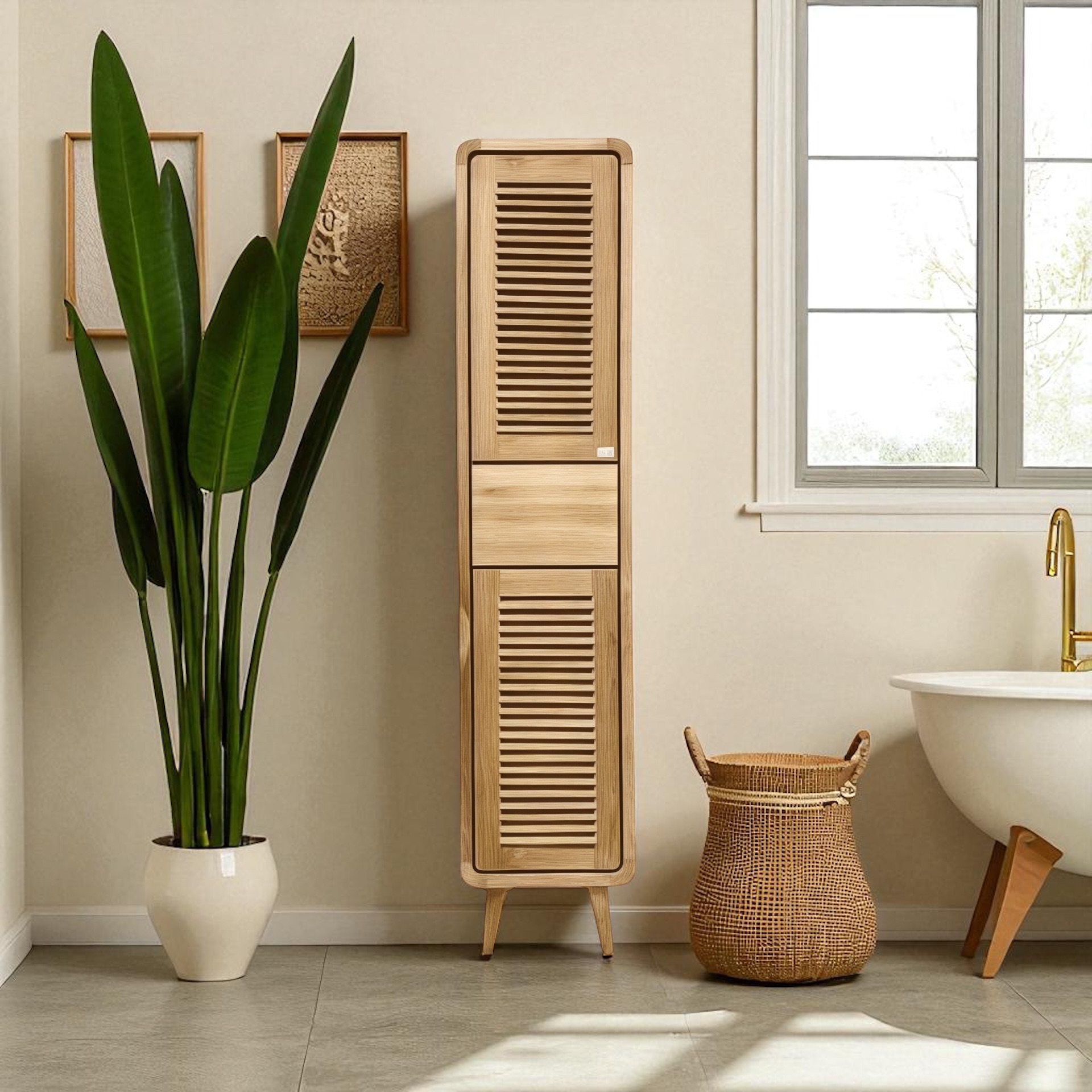 Casier de salle de bain en teck 1 – Décors & Bois Guadeloupe