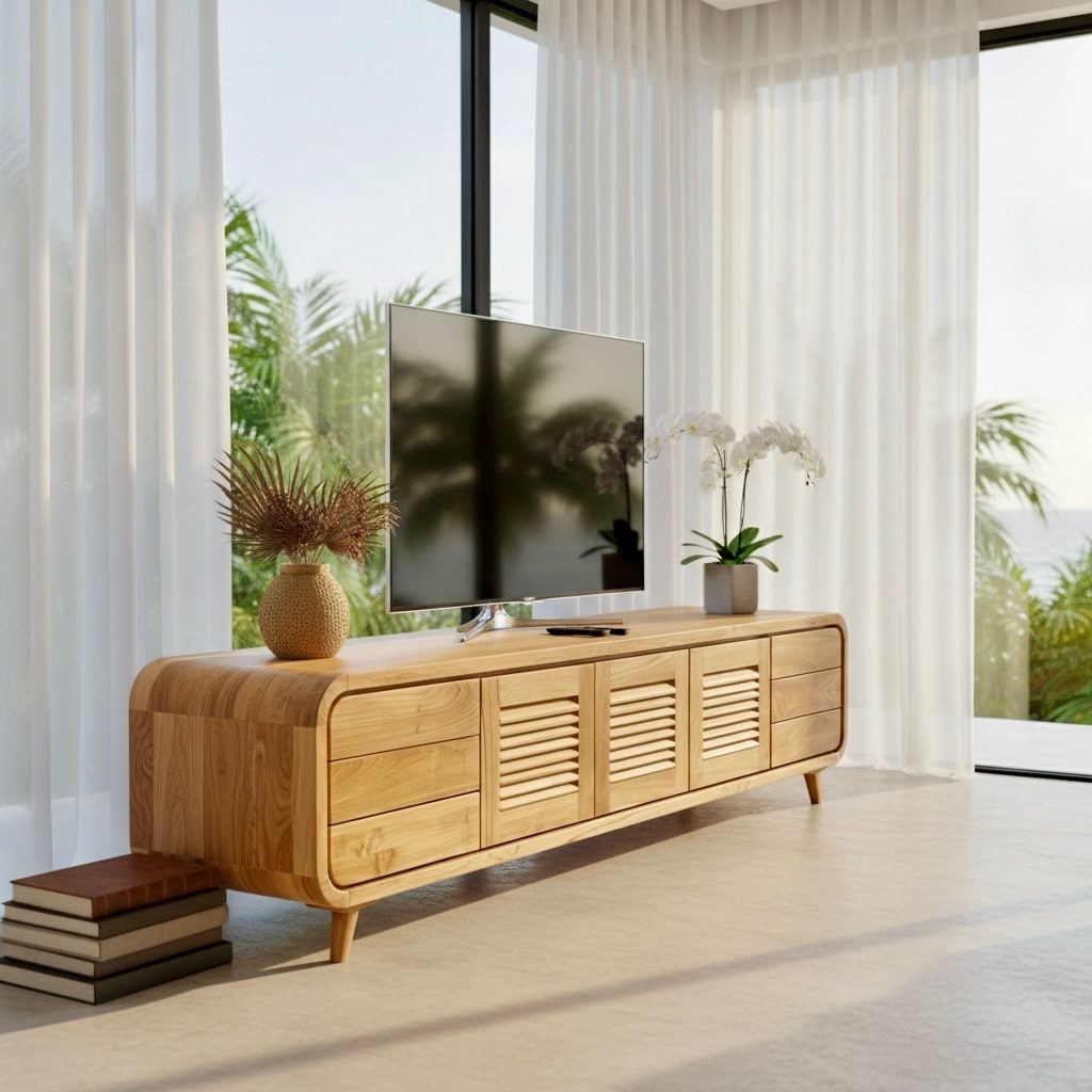 Meuble TV en teck 18 – Décors & Bois Guadeloupe