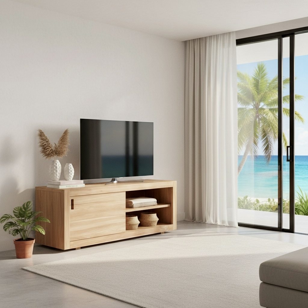 Meuble TV en teck 23 – Décors & Bois Guadeloupe