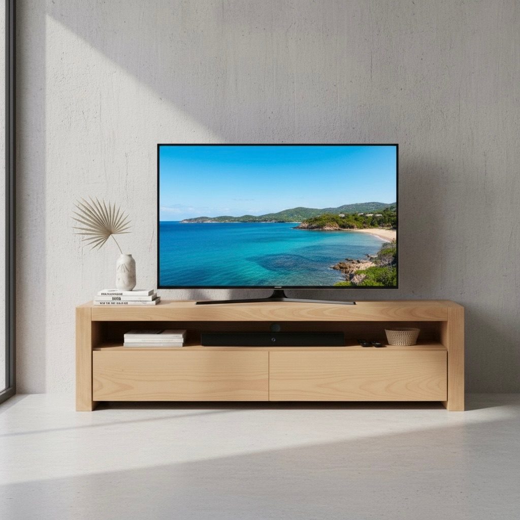 Meuble TV en teck 1 – Décors & Bois Guadeloupe