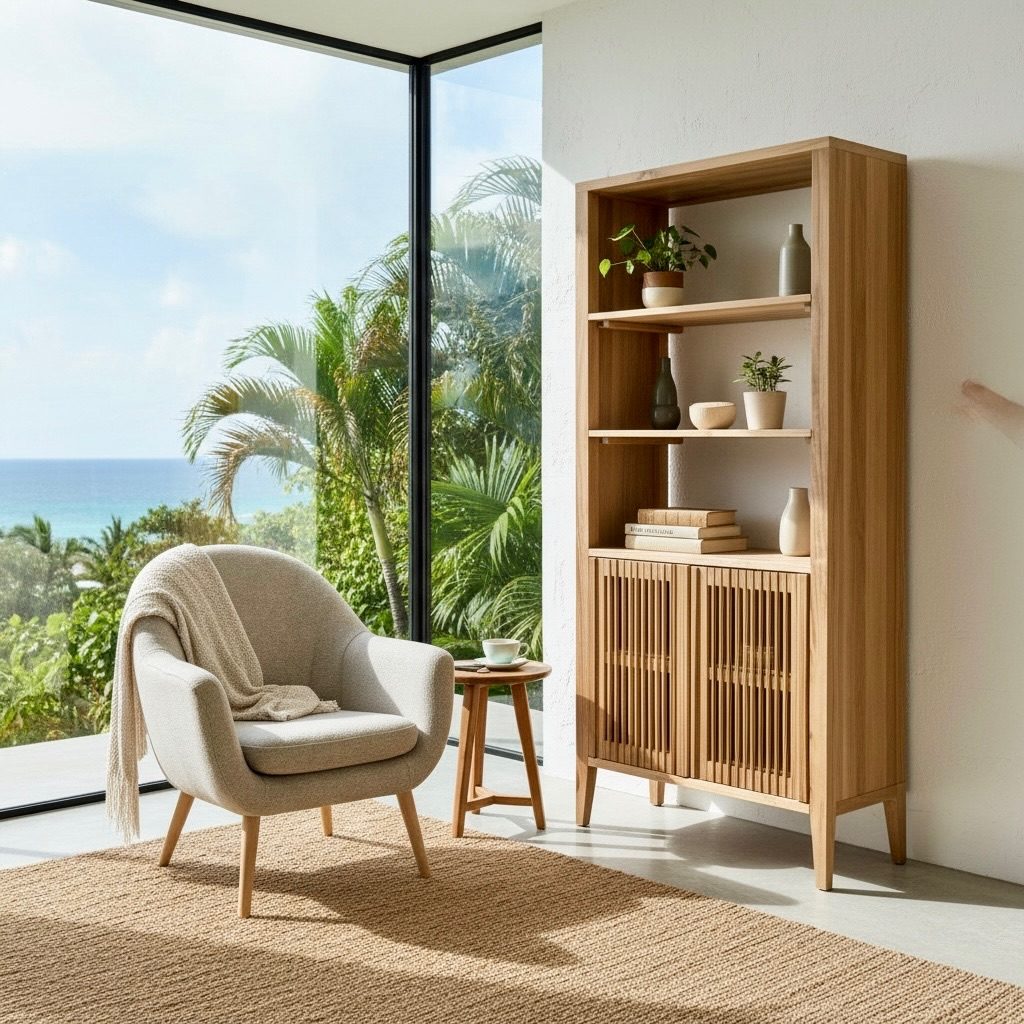 Bibliothèque en teck 6 – Décors & Bois Guadeloupe