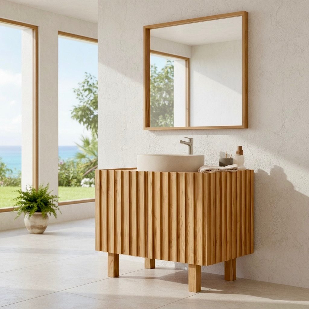 Meuble de salle de bain en teck 38 – Décors & Bois Guadeloupe