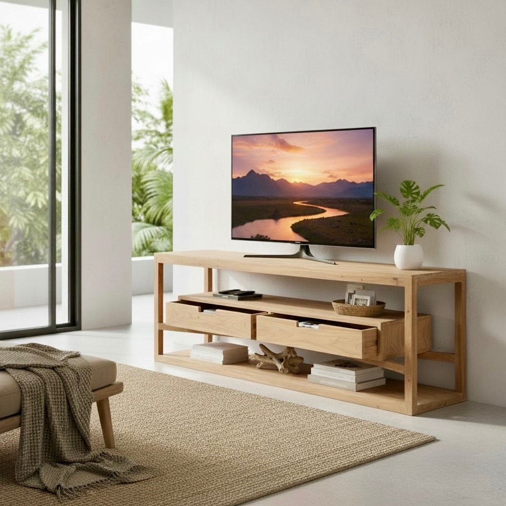 Meuble TV en teck 14 – Décors & Bois Guadeloupe