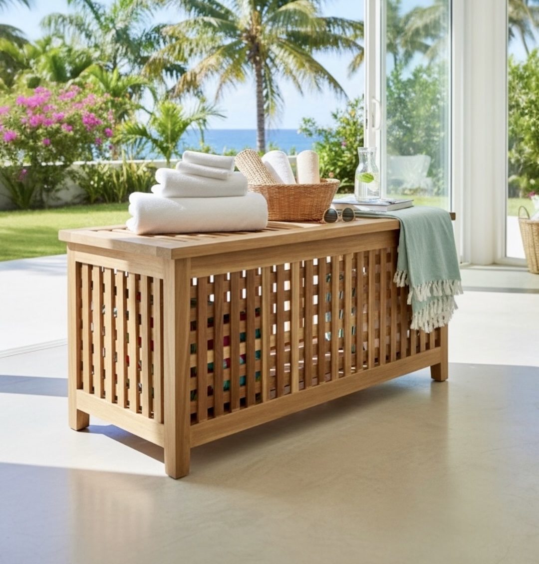 Coffre en teck 2 – Décors & Bois Guadeloupe