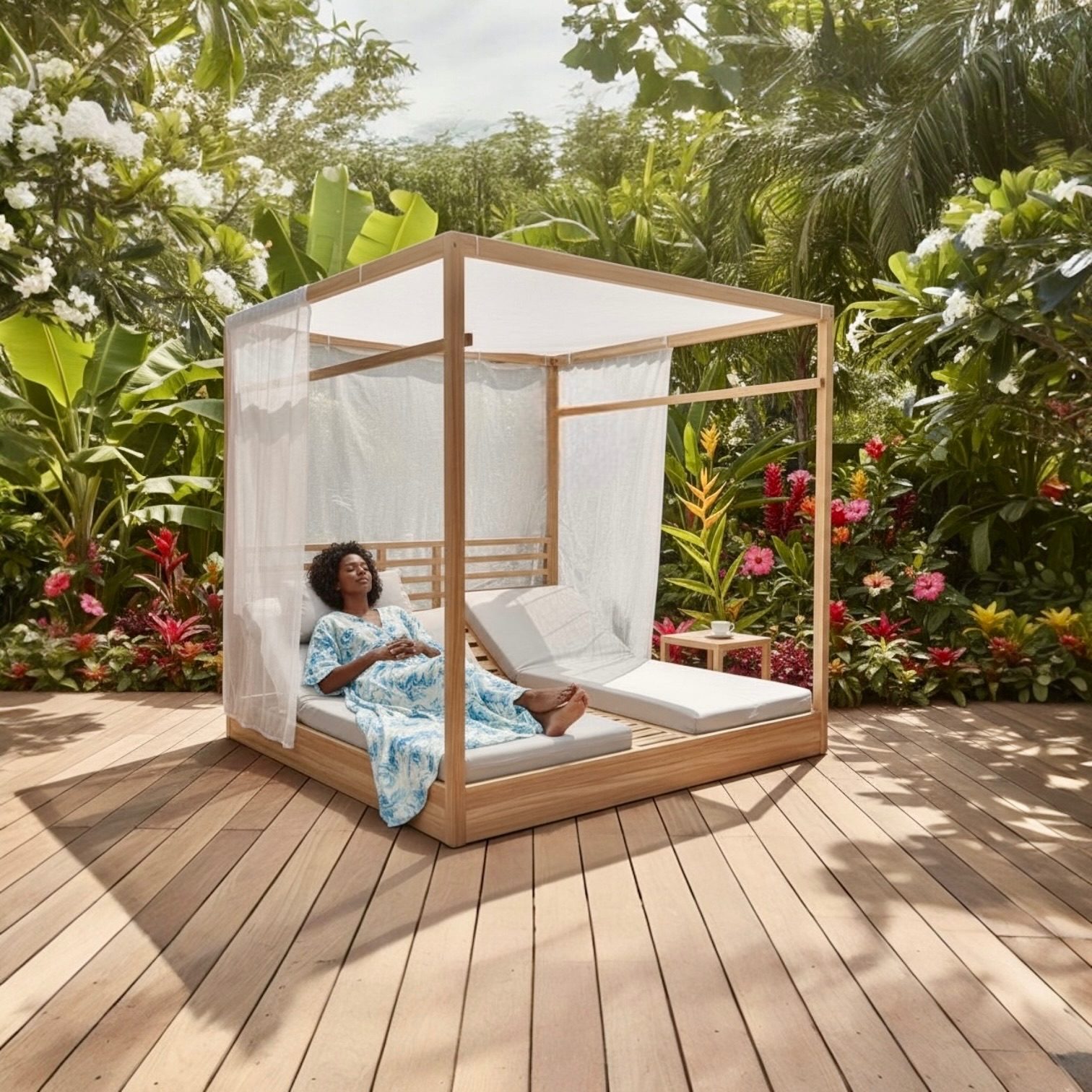 Daybed en teck 4 – Décors & Bois Guadeloupe