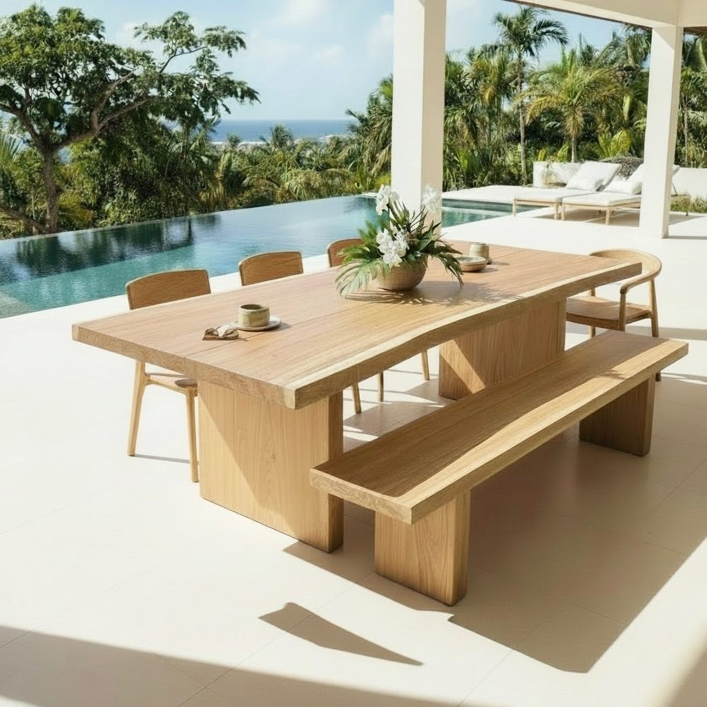 Table de salle à manger en teck 4 – Décors & Bois Guadeloupe