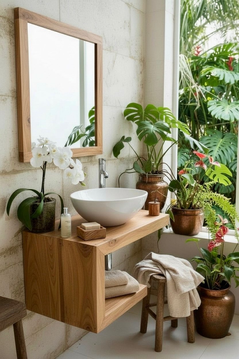 Meuble de salle de bain en teck 21 – Décors & Bois Guadeloupe