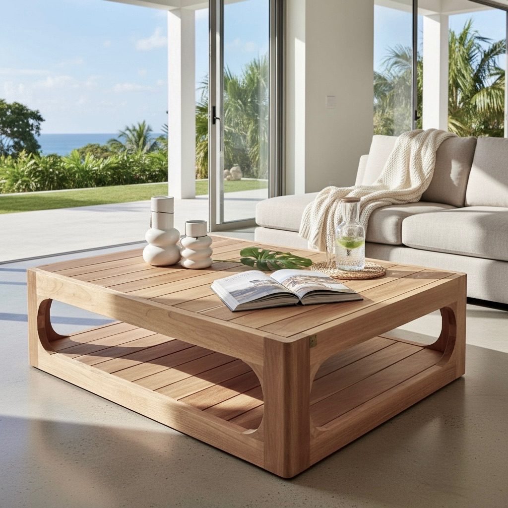 Table basse en teck 2 – Décors & Bois Guadeloupe