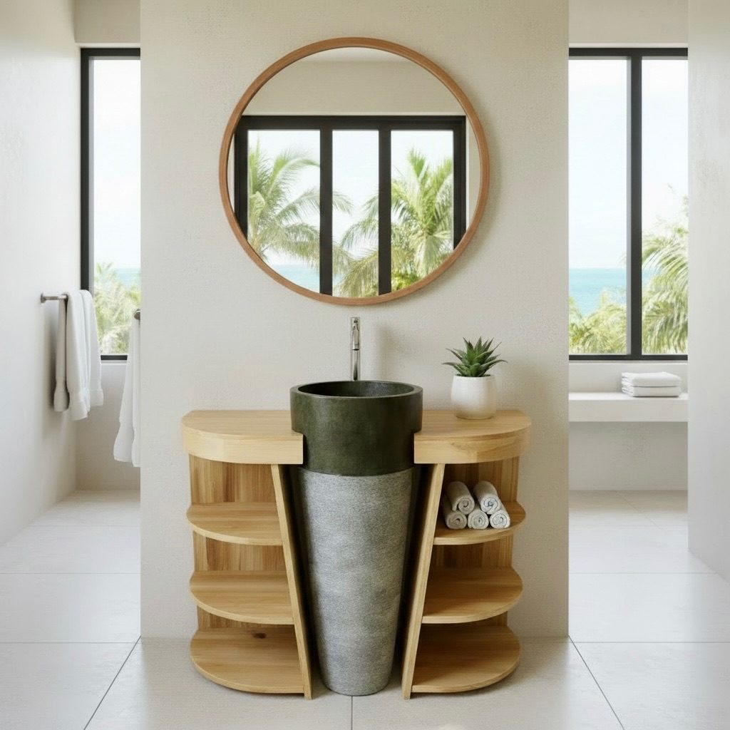 Meuble de salle de bain en teck 4 – Décors & Bois Guadeloupe