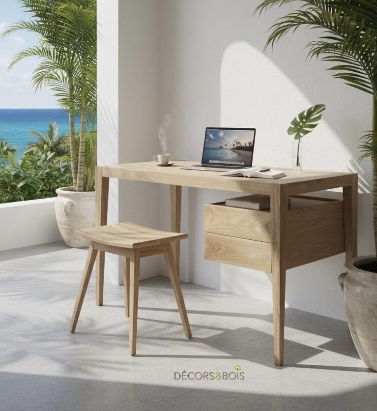 Bureau en teck 1 – Décors & Bois Guadeloupe