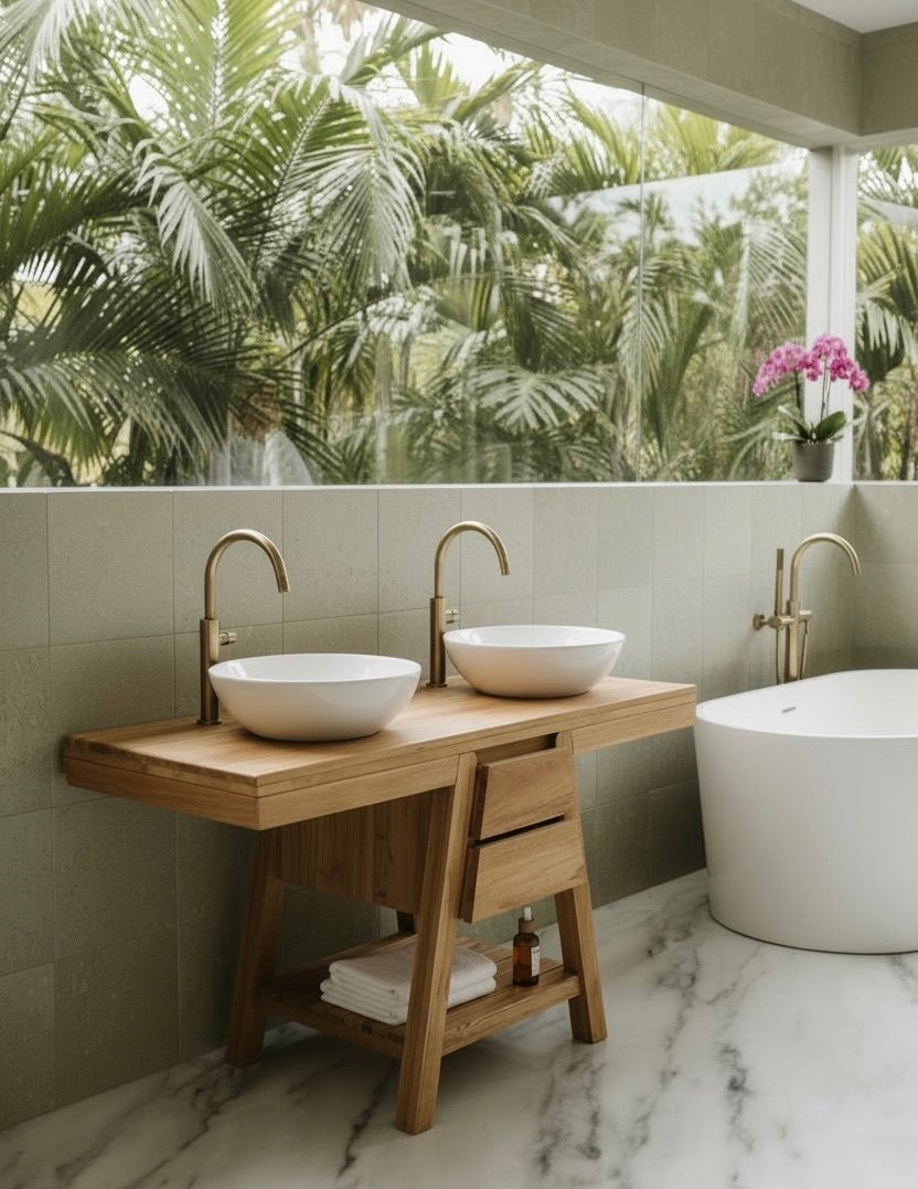 Meuble de salle de bain en teck 15 – Décors & Bois Guadeloupe