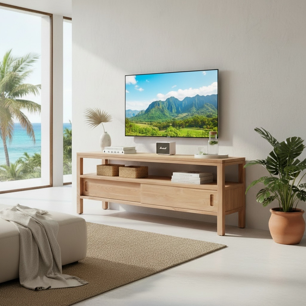Meuble TV en teck 5 – Décors & Bois Guadeloupe