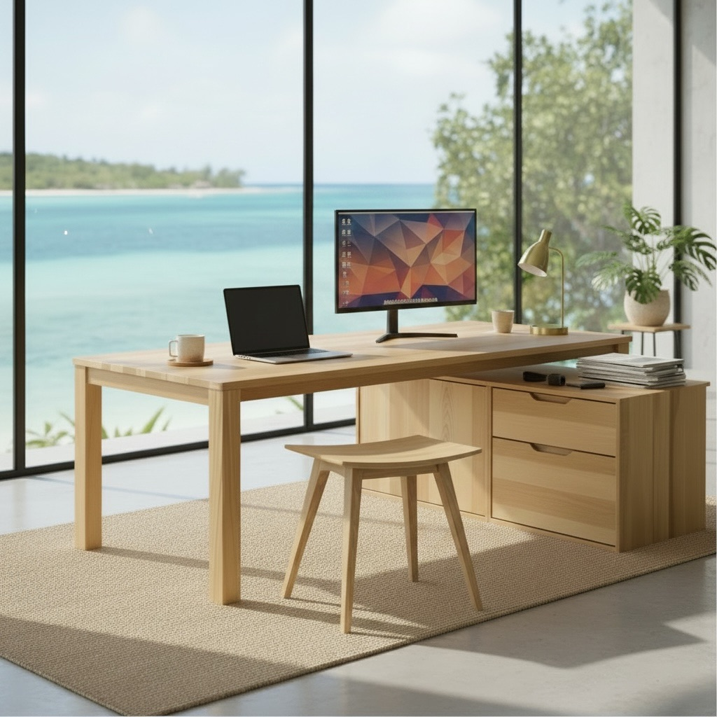 Bureau en teck 2 – Décors & Bois Guadeloupe