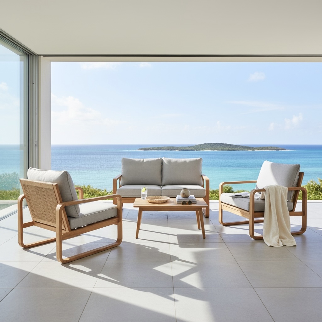 Salon d'extérieur en teck 11 – Décors & Bois Guadeloupe