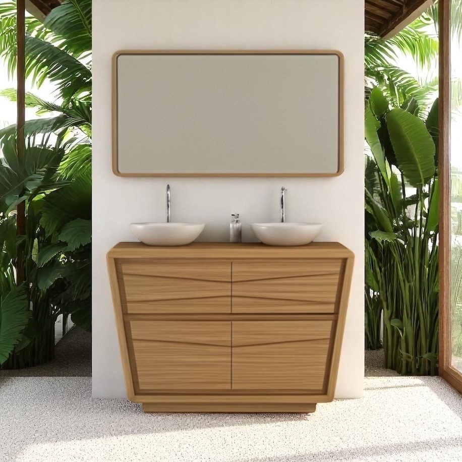 Meuble de salle de bain en teck 26 – Décors & Bois Guadeloupe