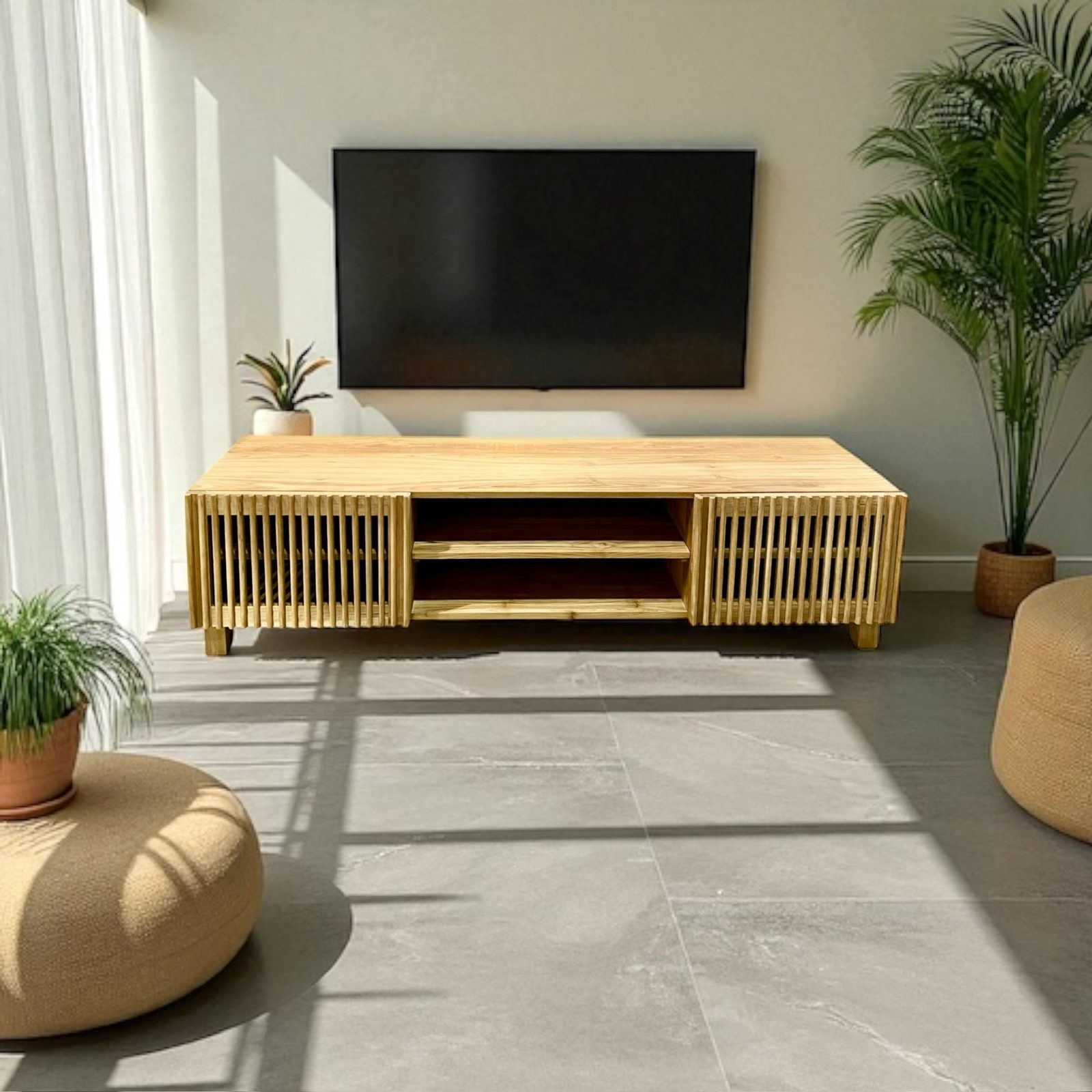 Meuble TV en teck 21 – Décors & Bois Guadeloupe