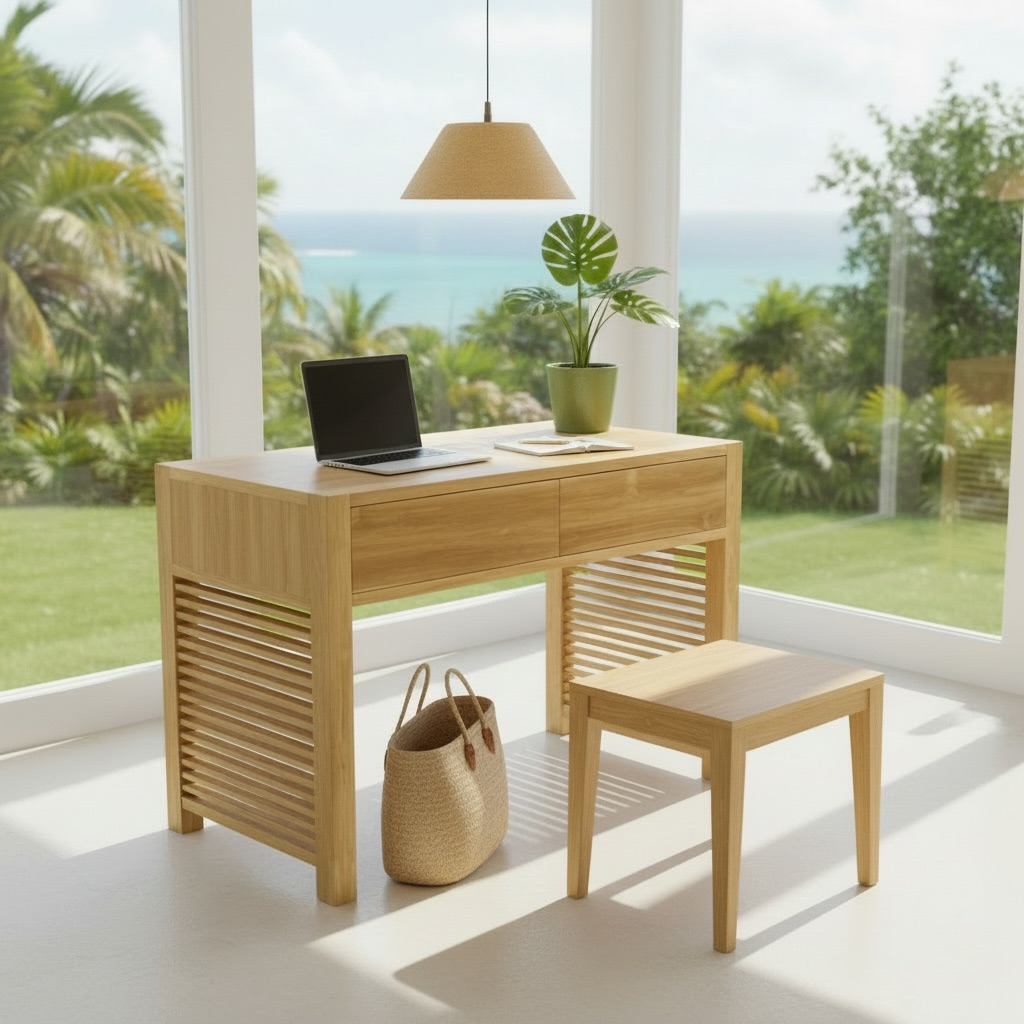 Bureau en teck 7 – Décors & Bois Guadeloupe